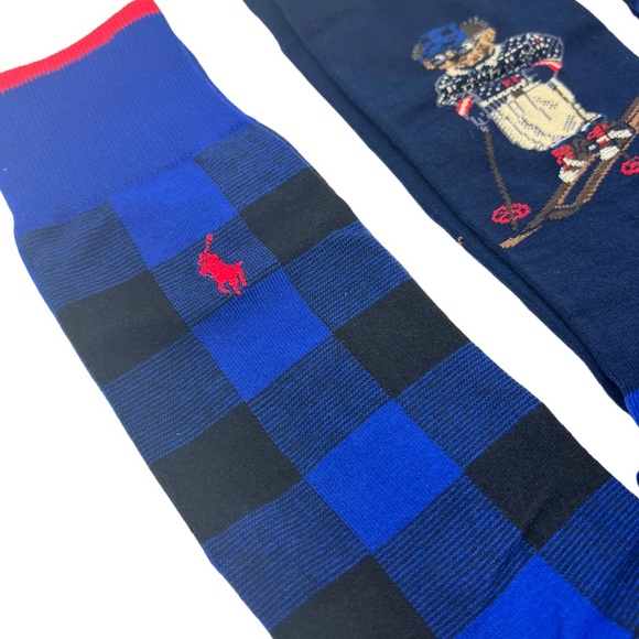 POLO RALPH LAUREN Mens Cortina Polo Bear 3-Pack Socks Set - Picture 6 of 14